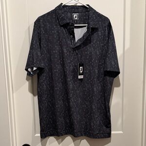 FootJoy Black Geometric Polo Shirt